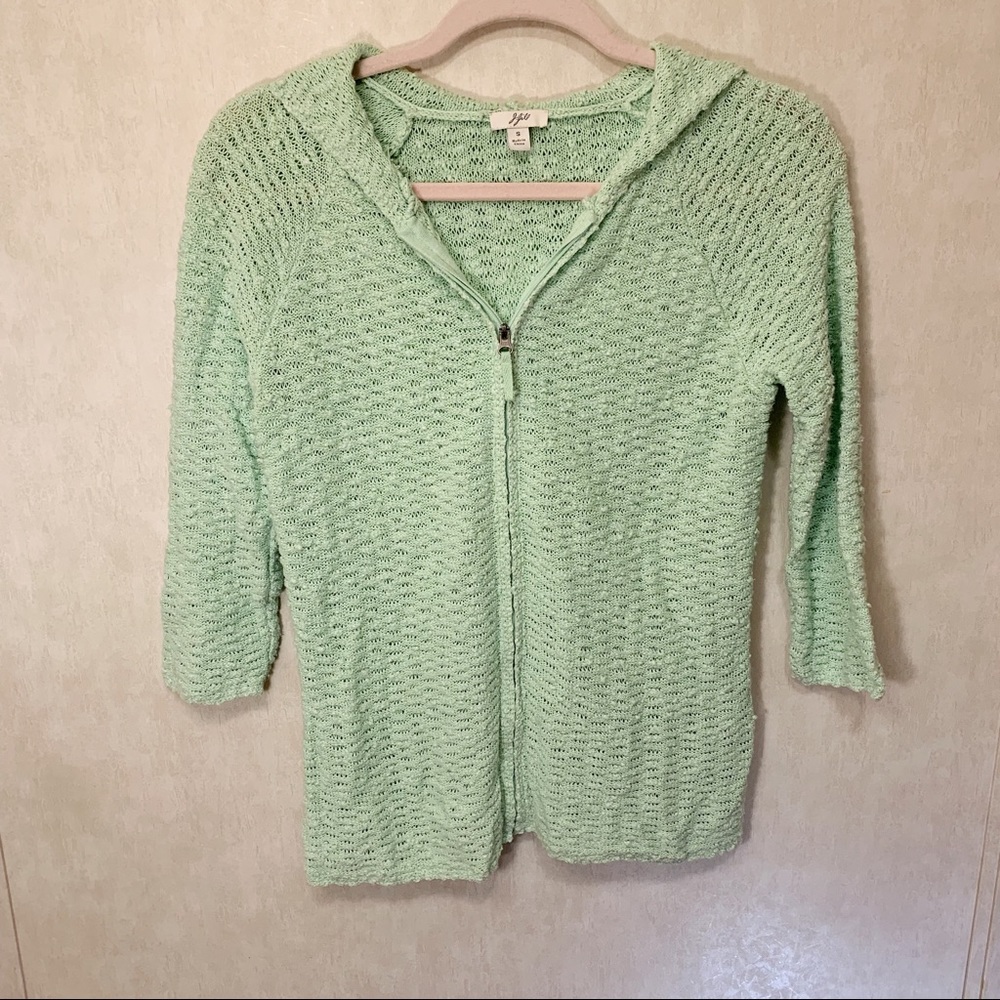 J. Jill Mint zip up with hood. Size S.
